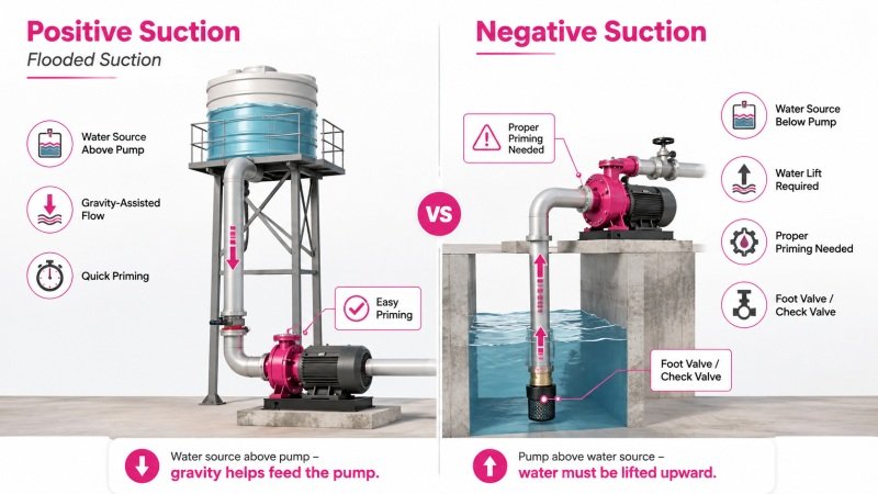 Positive Suction vs Negative Suction Priming in Centrifugal Pump